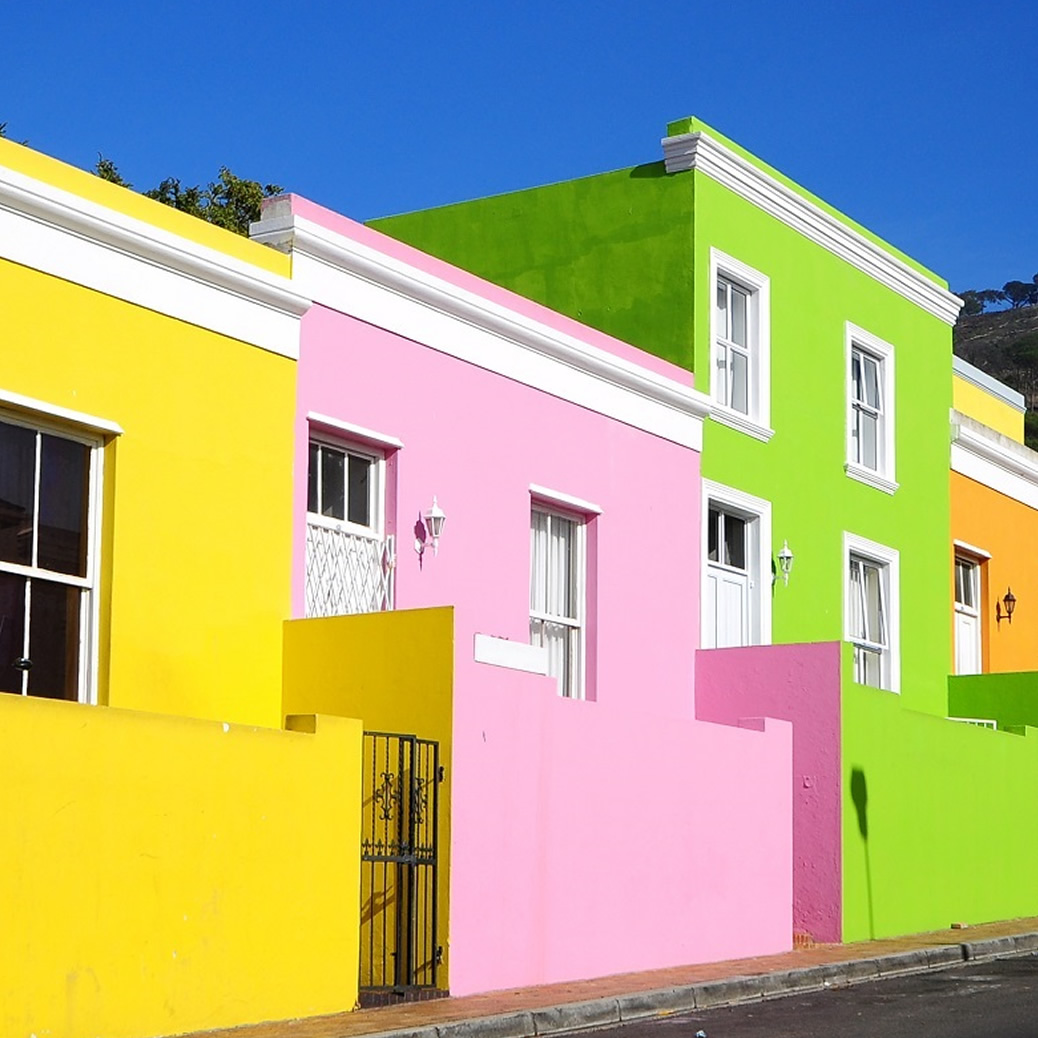An image of colourful houses Bo-Kaap, Cape Town, South Africa