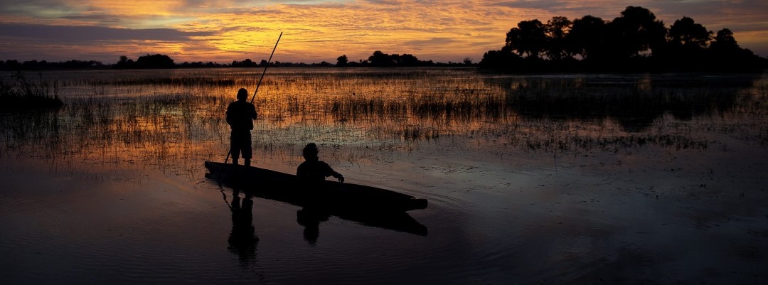 Mokoro at sunset